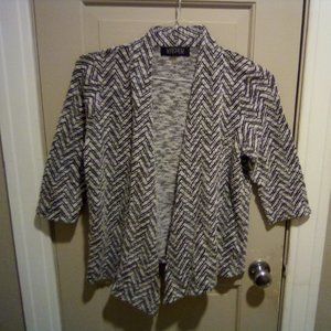 Black & White Chevron Pattern Cardigan Sweater